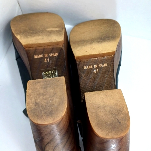 FREE PEOPLE Amber Orchard Black & Reptile  Platform Ankle Open Clog Bootie EUC - Picture 8 of 16